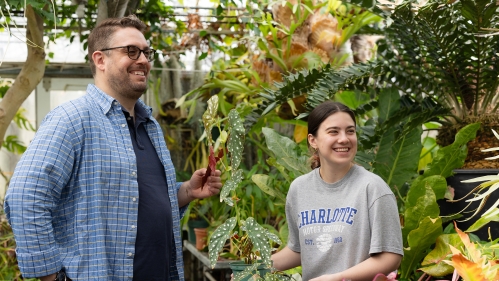 Gary Altman in the floriculture greenhouse