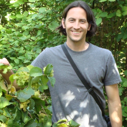 tom molnar near american hazelnut bush
