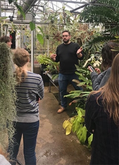 Gary Altman in the floriculture greenhouse