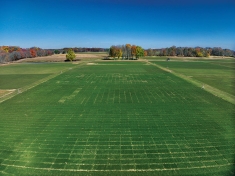 Drone shot of the Rutgers Turf Grass Center